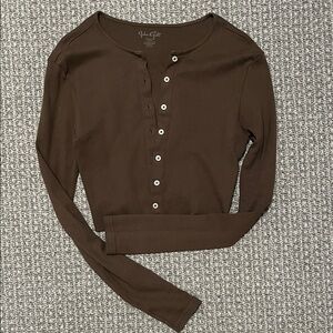 John Galt Dark Brown Button-Down Shirt